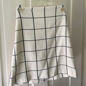 Cream and black check mini skirt